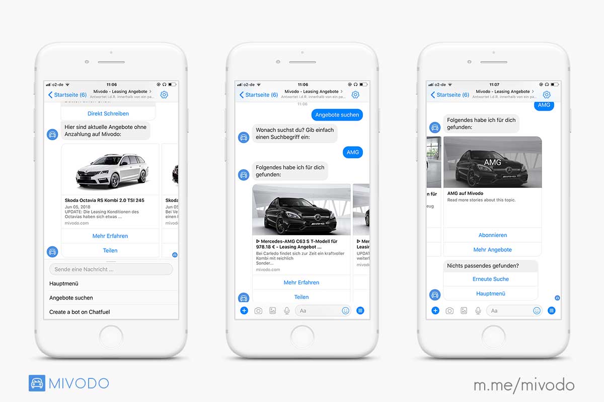 leasing angebote fb messenger bot